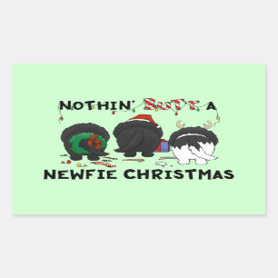 Nothin' Butt a Newfie Kerstmis Rechthoekige Sticker