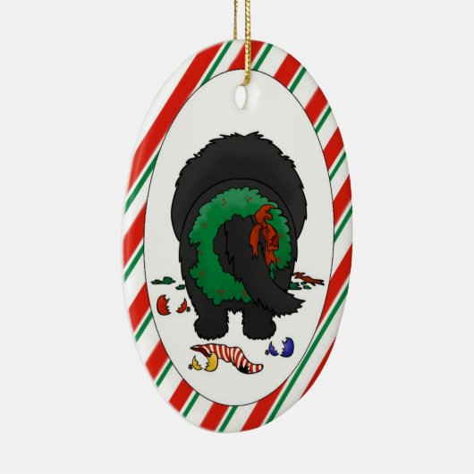 Nothin' Butt a Newfie-kerstversiering Keramisch Ornament (Rechts)