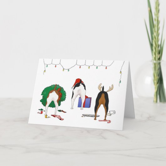 Nothin' Butt A Rat Terrier Christmas Feestdagen Kaart (Voorkant)