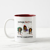 Nothin' Butt a Rottie Kerstmis Tweekleurige Koffiemok (Links)