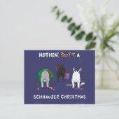 Nothin' Butt A Schnauzer Christmas Feestdagenkaart (Staand voorkant)