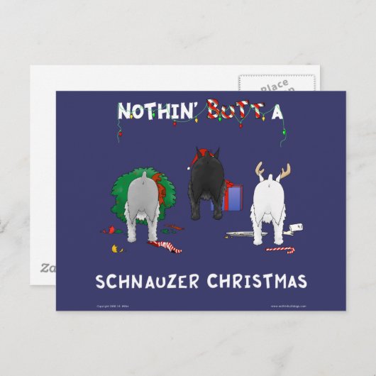Nothin' Butt A Schnauzer Christmas Feestdagenkaart (Voorkant / Achterkant)