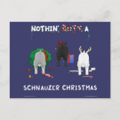 Nothin' Butt A Schnauzer Christmas Feestdagenkaart (Voorkant)