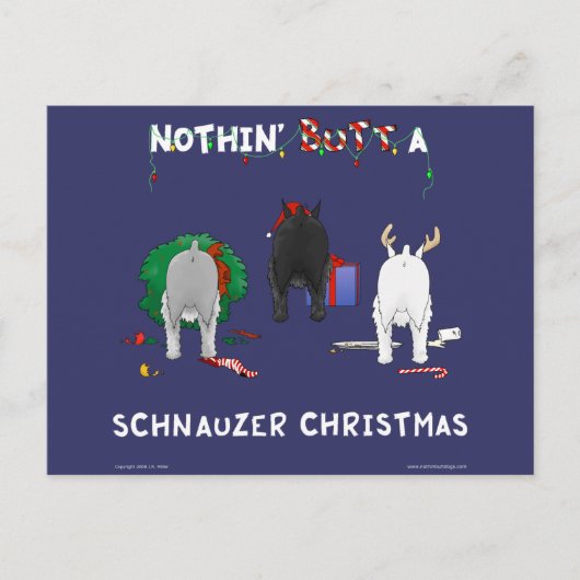 Nothin' Butt A Schnauzer Christmas Feestdagenkaart (Voorkant)