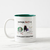 Nothin' Butt A Schnauzer Kerstmis Tweekleurige Koffiemok (Links)