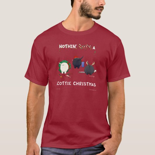 Nothin' Butt a Scottie Kerstmis T-shirt (Voorkant)