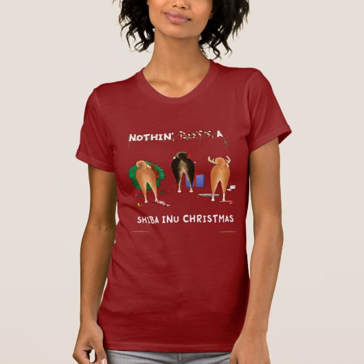 Nothin' Butt a Shiba in u kerst T-shirt (Voorkant)