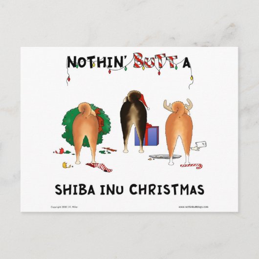 Nothin' Butt A Shiba Inu Christmas Feestdagenkaart (Voorkant)