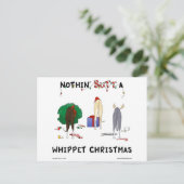Nothin' Butt a Whippet Kerstmis Feestdagenkaart (Staand voorkant)