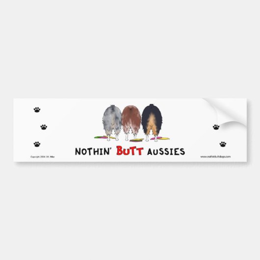 Nothin' Butt Aussies Bumpersticker (Voorkant)
