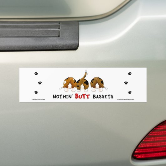 Nothin' Butt Bassets Bumpersticker (Op auto)