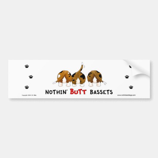 Nothin' Butt Bassets Bumpersticker (Voorkant)