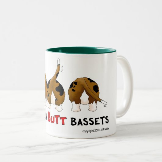 Nothin' Butt Bassets Tweekleurige Koffiemok (Voorkant rechts)