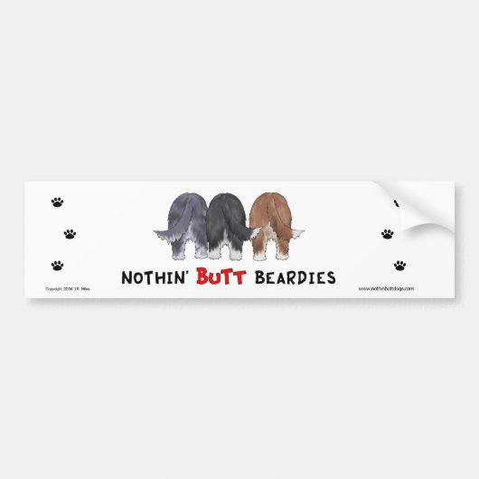 Nothin' Butt Beardies Bumpersticker (Voorkant)