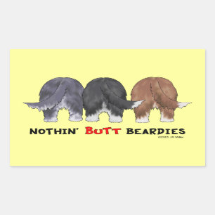 Nothin' Butt Beardies Rechthoekige Sticker