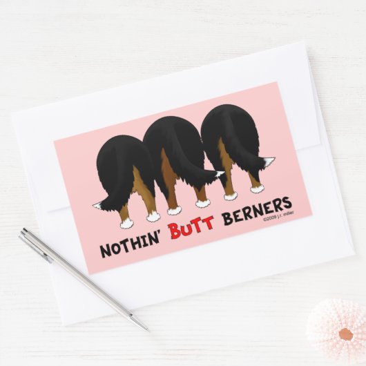 Nothin' Butt Berners Rechthoekige Sticker (Envelop)