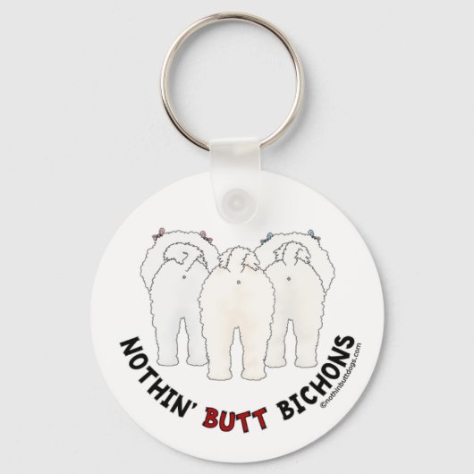 Nothin' Butt Bichons Sleutelhanger (Voorkant)
