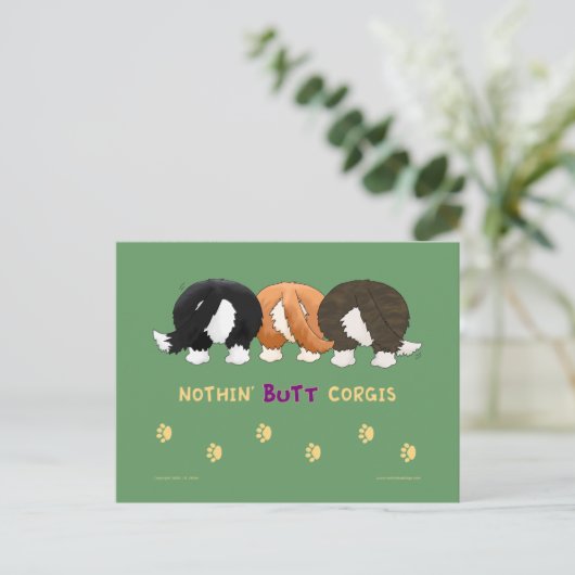 Nothin' Butt Corgis Briefkaarten (Staand voorkant)