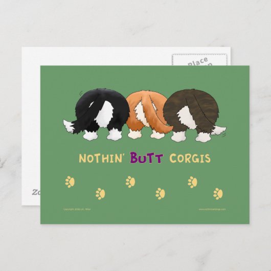 Nothin' Butt Corgis Briefkaarten (Voorkant / Achterkant)