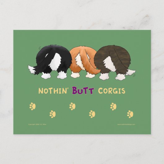 Nothin' Butt Corgis Briefkaarten (Voorkant)
