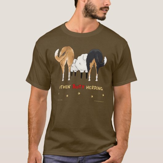Nothin' Butt Herding Dark Shirt - Vloeiend (Voorkant)