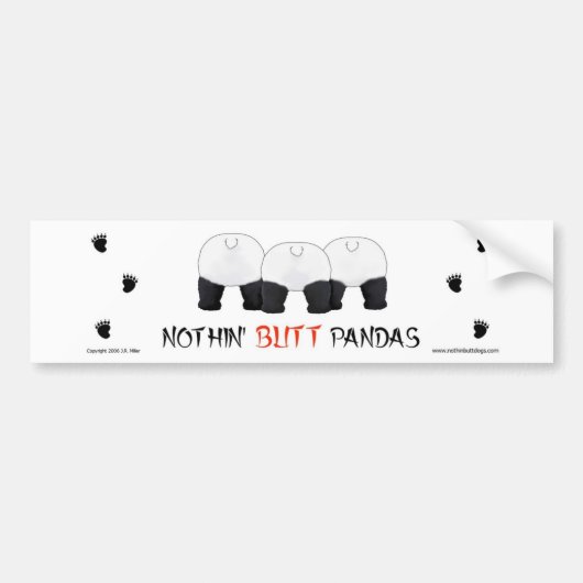 Nothin' Butt Pandas Bumpersticker (Voorkant)