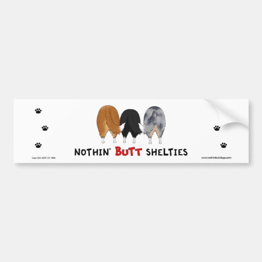 Nothin' Butt Shelties Bumpersticker (Voorkant)