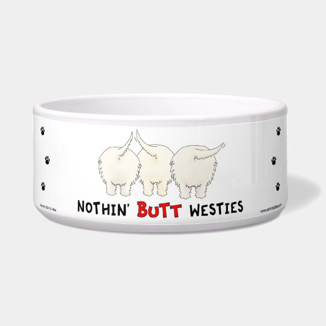 Nothin' Butt Westies Voerbakje (Voorkant)