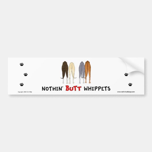 Nothin' Butt Whippets Bumpersticker (Voorkant)