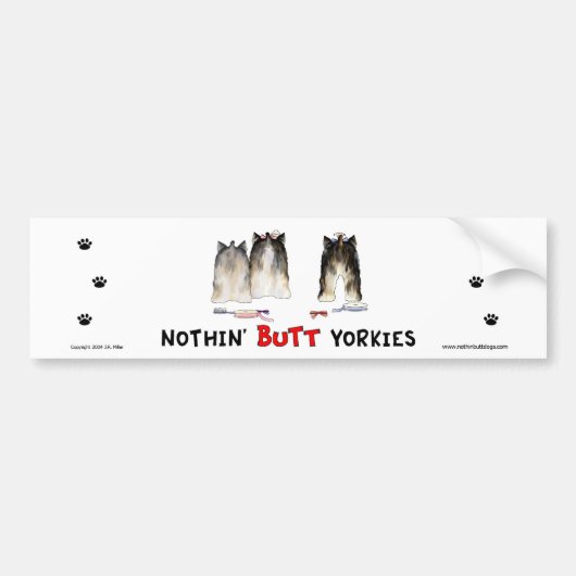 Nothin' Butt Yorkies Bumpersticker (Voorkant)
