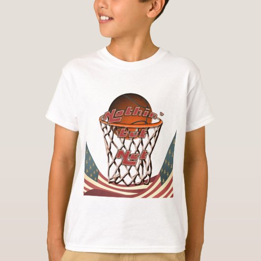 Nothin' maar net Basketball in Hoop T-shirt (Voorkant)