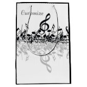 Nothin' maar Treble Black Muzieknoten Gift Bag Medium Cadeauzakje (Voorkant)