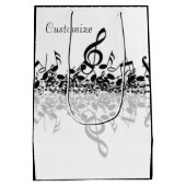 Nothin' maar Treble Black Muzieknoten Gift Bag Medium Cadeauzakje (Achterkant)