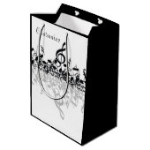 Nothin' maar Treble Black Muzieknoten Gift Bag Medium Cadeauzakje (Achterkant Gekanteld)