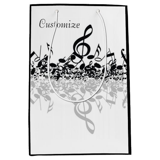 Nothin' maar Treble Black Muzieknoten Medium Cadeauzakje (Voorkant)