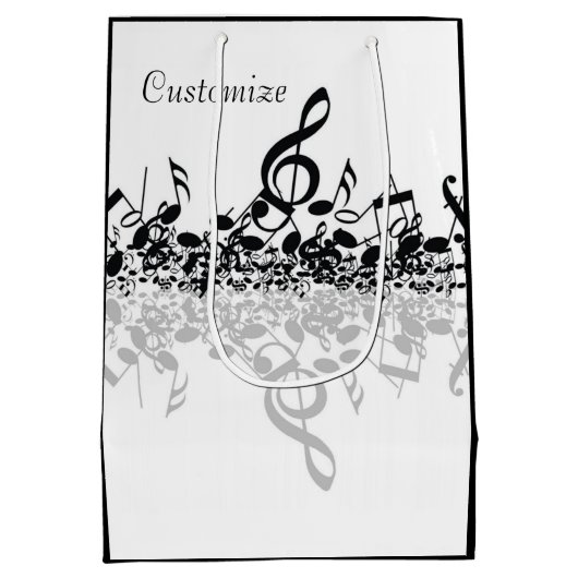 Nothin' maar Treble Black Muzieknoten Medium Cadeauzakje (Achterkant)