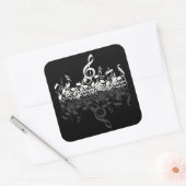 Nothin', maar Treble Music Lovers Black Vierkante Sticker (Envelop)