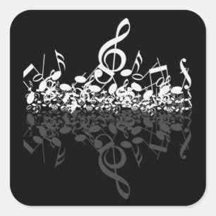 Nothin', maar Treble Music Lovers Black Vierkante Sticker