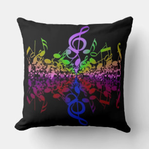 Nothin' maar Treble Rainbow Muzieknoten Pillow Kussen