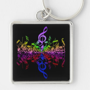 Nothin' maar Treble Rainbow Muzieknoten Sleutelhan Sleutelhanger