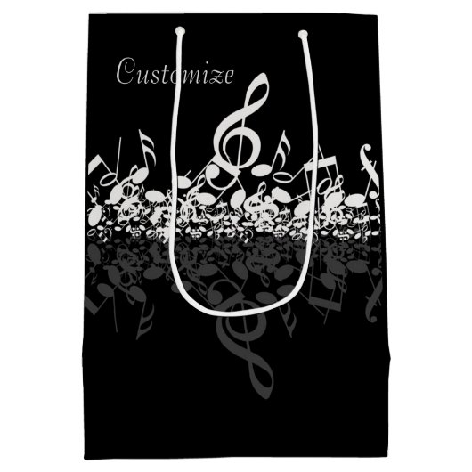 Nothin, maar Treble White Muzieknoten Gift Bag Medium Cadeauzakje (Achterkant)