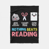 Nothing Beats Reading Funny Rock Paper Scissors  Fleece Deken (Voorkant)