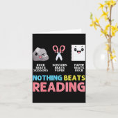 Nothing Beats Reading Funny Rock Paper Scissors  Kaart (Gele Bloem)