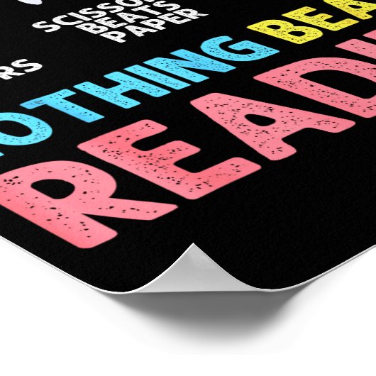 Nothing Beats Reading Funny Rock Paper Scissors  Poster (Hoek)