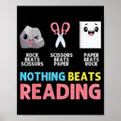 Nothing Beats Reading Funny Rock Paper Scissors  Poster (Voorkant)