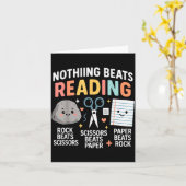 Nothing Beats Reading Rock Paper Scissors Funny Bo Kaart (Gele Bloem)