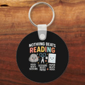 Nothing Beats Reading Rock Paper Scissors Funny Bo Sleutelhanger (Voorkant)