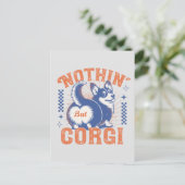  'Nothing But Corgi' typografie en Graphic Briefkaart (Staand voorkant)