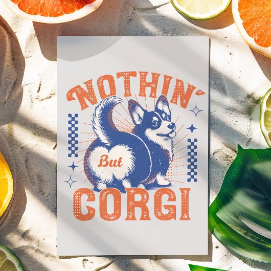  'Nothing But Corgi' typografie en Graphic Briefkaart