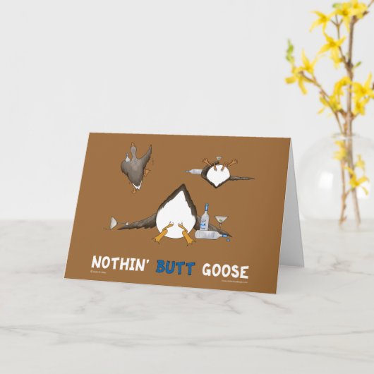 Nothing Butt Goose Kaart (Gele Bloem)